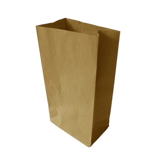 SOS Kraft Takeaway Bags (5x8.5x9.75) bag on a white background