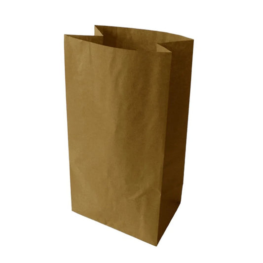 Brown paper bag on a white background