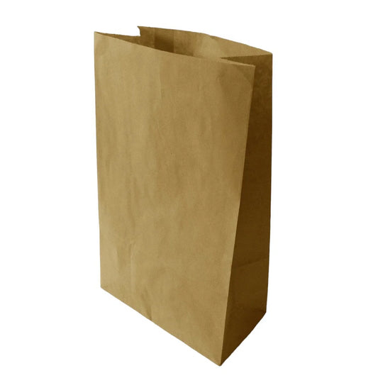 SOS Brown Carrier Bag No Handle 10x16" on a white background