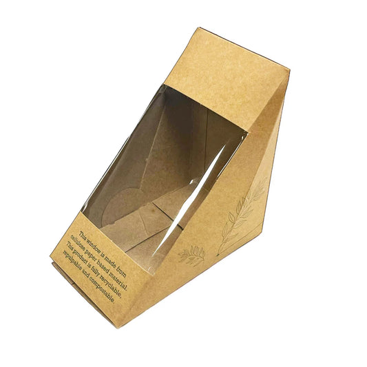 Kraft Deepfill Sandwich Boxes 500 Pack | Compostable Window | Free Delivery Ireland