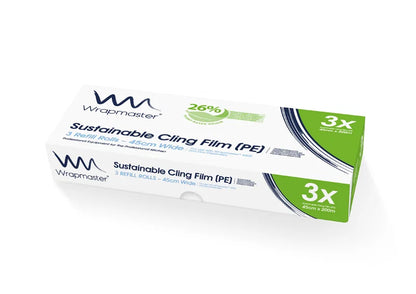 Wrapmaster Cling Refill 45cm x 300m – 3 Rolls | Compatible with Wrapmaster 4500