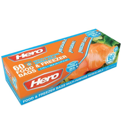 Hero Double Seal 3.8L Food & Freezer Bags - Durable & Versatile | Buy Now!