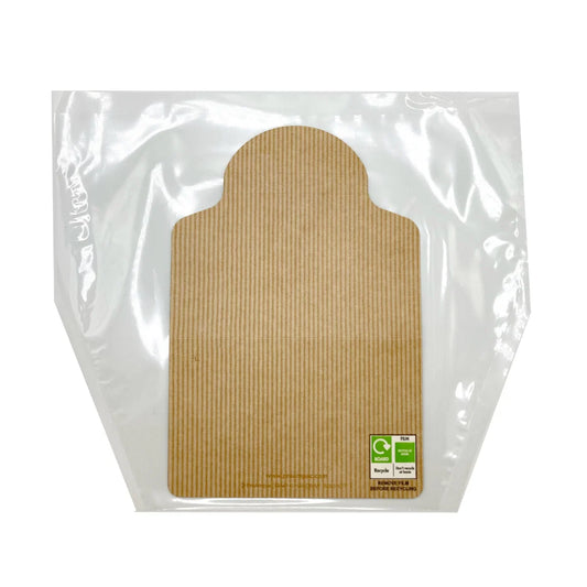 Hot Breakfast Bap with Film with green recycling symbols on a white background