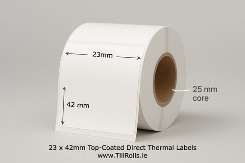 Zebra Compatible Labels | 23x42mm | 1,200/Roll | Ultra-Narrow Labels Ireland