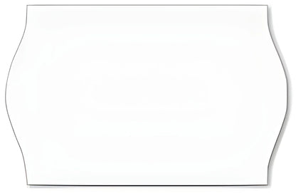 Blank white 26mm x 16mm 2 line price gun label with wavy edges