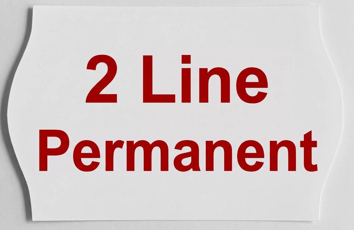 White Price Gun Labels – 26mm x 16mm Double Line Permanent (Box of 10 Rolls)