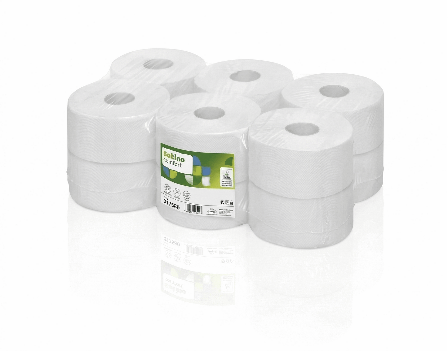 Satino Comfort 180m Centrefeed Toilet Rolls 2-Ply Eco CF2 (12 Rolls)