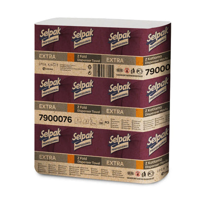 2ply Selpak Zfold White Hand Towels  professional paper towel package on a white background