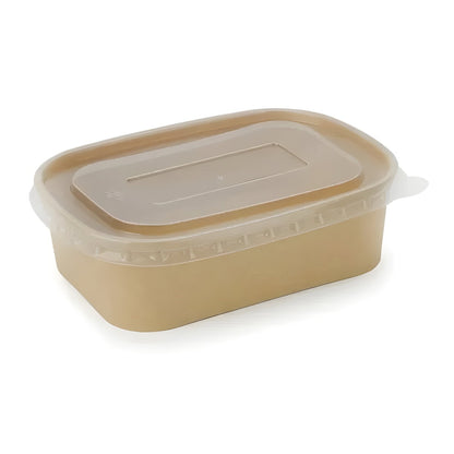 SpiritPak 500ml Kraft Rectangular Food Containers with Lids