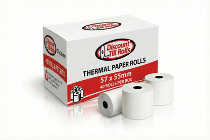 57x55mm BPA-Free Thermal Till Rolls | Box of 40 | Ireland