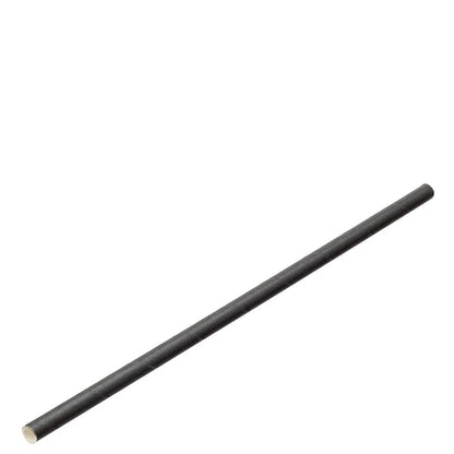 Black Compostable Paper Straws on a white background