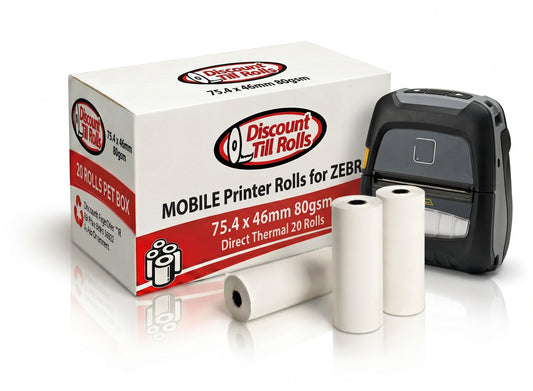 Zebra 75.4x46mm Direct Thermal Paper Rolls | 3003070 | 