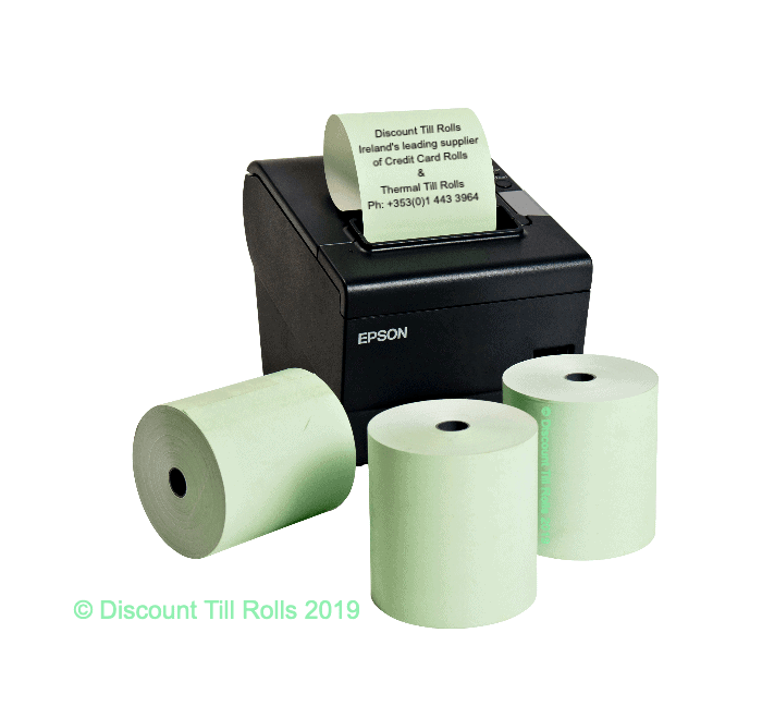 80mm Green Thermal Till Rolls | 80x70mm Eco-Signal Receipt Paper | 20 Roll Box | Ireland