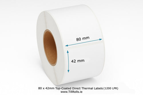 Zebra Compatible Labels | 80x42mm | 1200 Labels/Roll | Direct Thermal