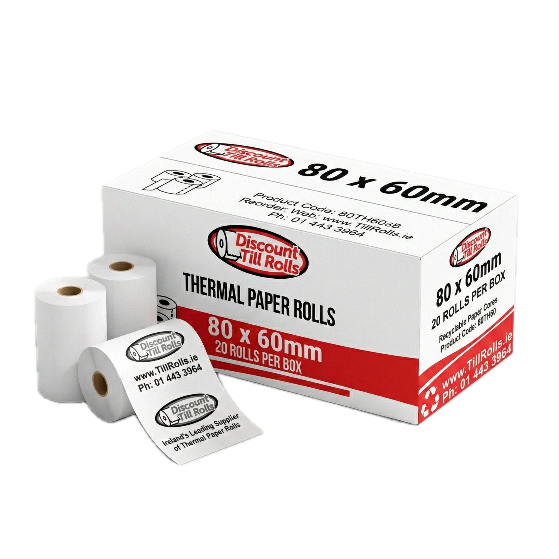 80x60mm BPA-free thermal till rolls for EPOS systems