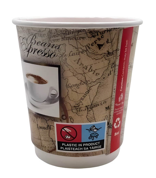 8oz Traveller Double Wall Hot Cups – 500 Pack | Paper Coffee Cups Ireland | No Sleeve