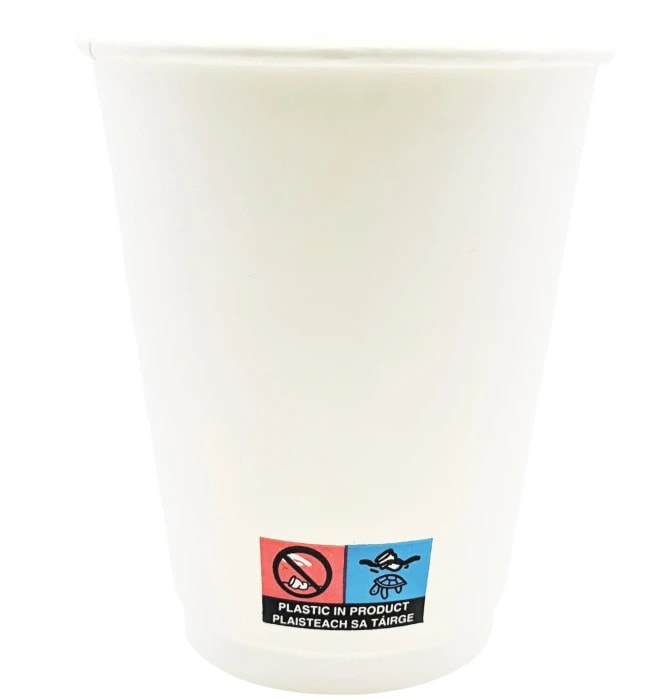 8oz White Matte Double Wall PE Cups