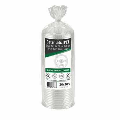 95mm Dual Sip & Straw Lid | One Lid for Iced Coffee and Smoothies | Case of 1,000