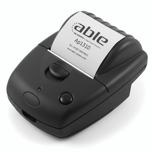 Compact ABLE Ap 1310 Thermal Printer on White Background