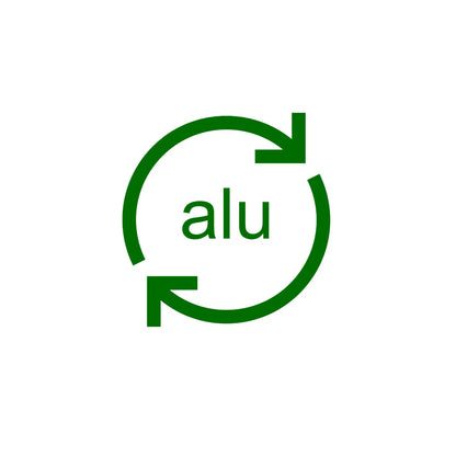 Green 'alu' logo with circular arrows on a white background