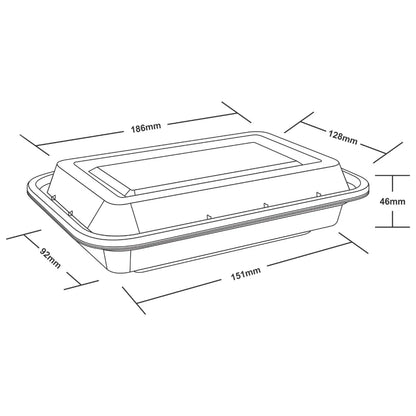 Black Microwaveable Food Containers 16oz | Takeaway Containers Ireland | 150 Per Case