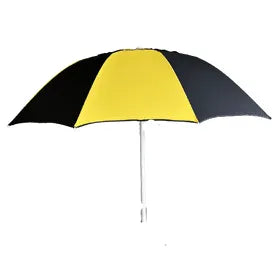 Black and yellow bookmakers racecourse  umbrella on a white background