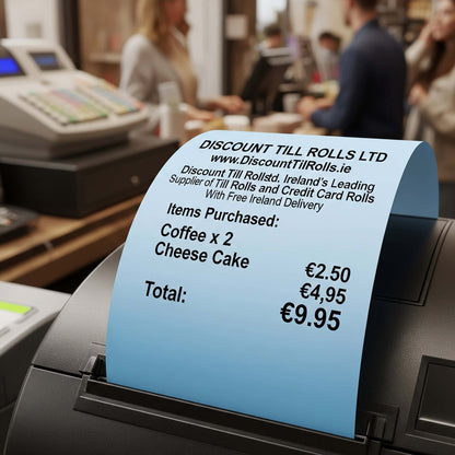 thermal printer printing a 89mm thermal receipt