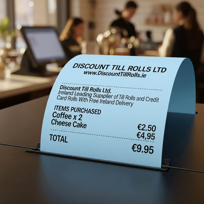 a 80mm blue thermal rolls receipt