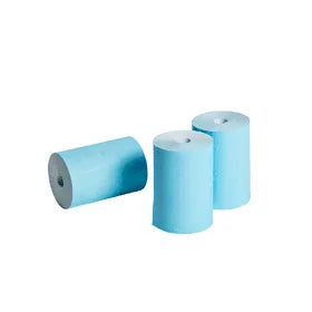 3 blue credit card rolls
