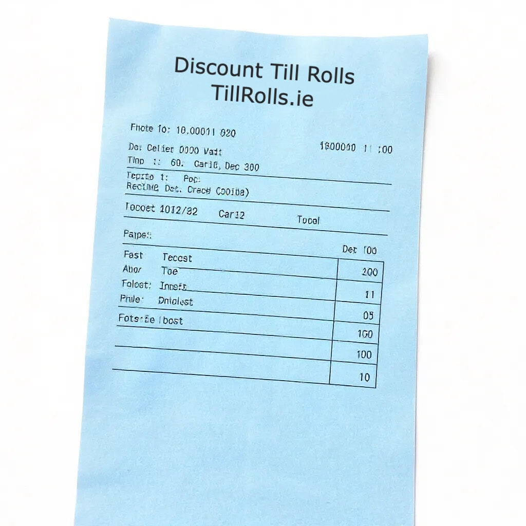 a blue 80mm thermal receipt