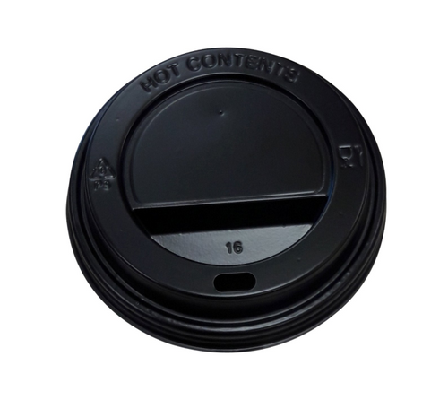 90mm Black Hot Cup Lids | 10/12/16oz | 1000 Pack | FREE Ireland Delivery