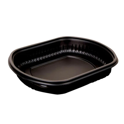 CTC341-34oz Black Microwavable food container on a white background