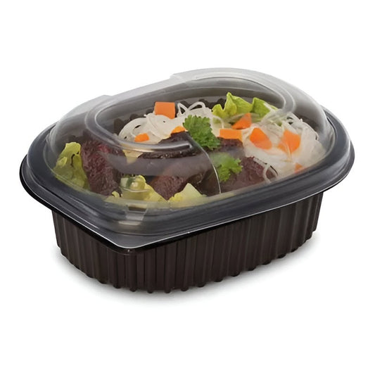 12oz Black Microwaveable Containers – 1 Compartment