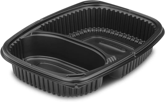 CTC342-34oz-2-Compartment-Microwavable-Container-Base with compartments on a white background