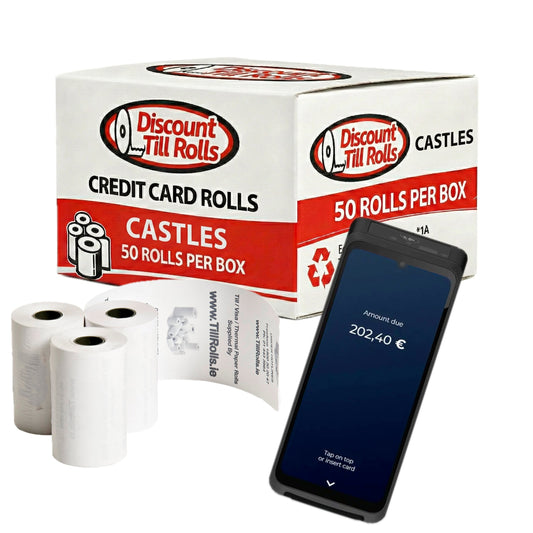 Castles S1F4 PRO Thermal Rolls 57x40mm | Box of 50 | Fast Delivery