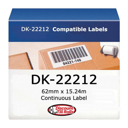 Brother DK-22212 62mm Film Tape – Custom Length Labels