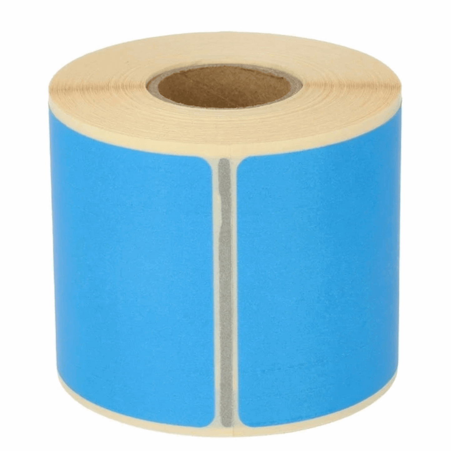 Roll of Dymo 99014 blue labels on a white background