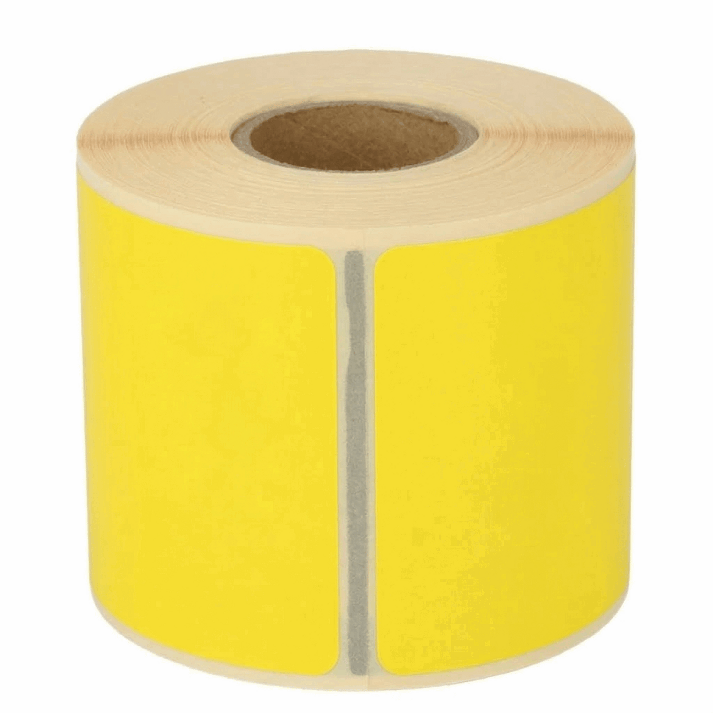 Roll of Dymo 99014 yellow labels on a white background
