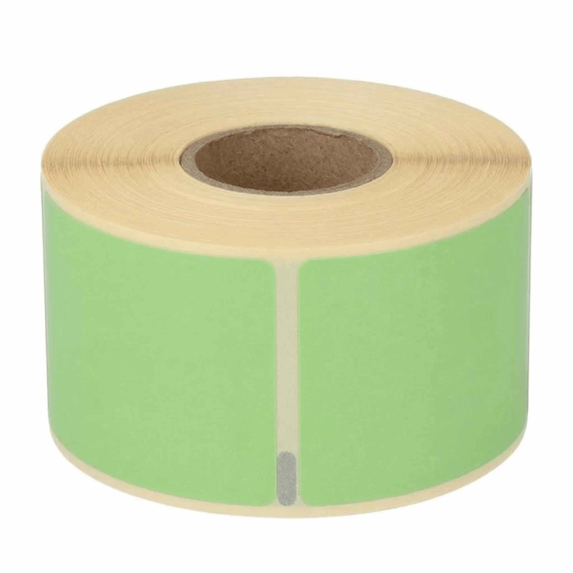 Roll of DYMO 99012  green labels on a white background
