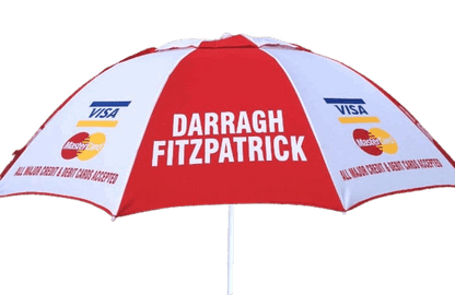 Daragh Fitzpatrick Red/White Racecourse Umbrella for Bookmakers