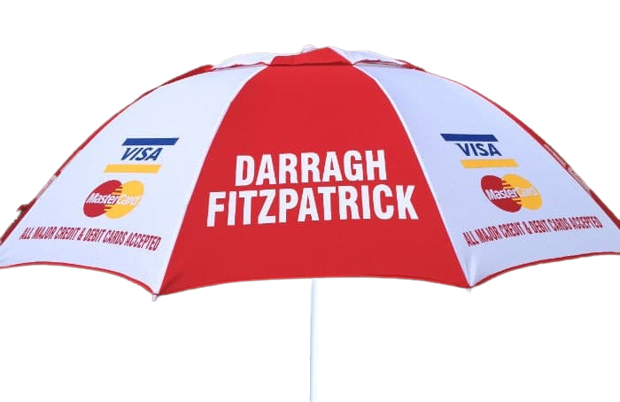 Daragh Fitzpatrick Red/White Racecourse Umbrella for Bookmakers