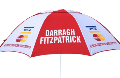 Daragh Fitzpatrick Red/White Racecourse Umbrella for Bookmakers