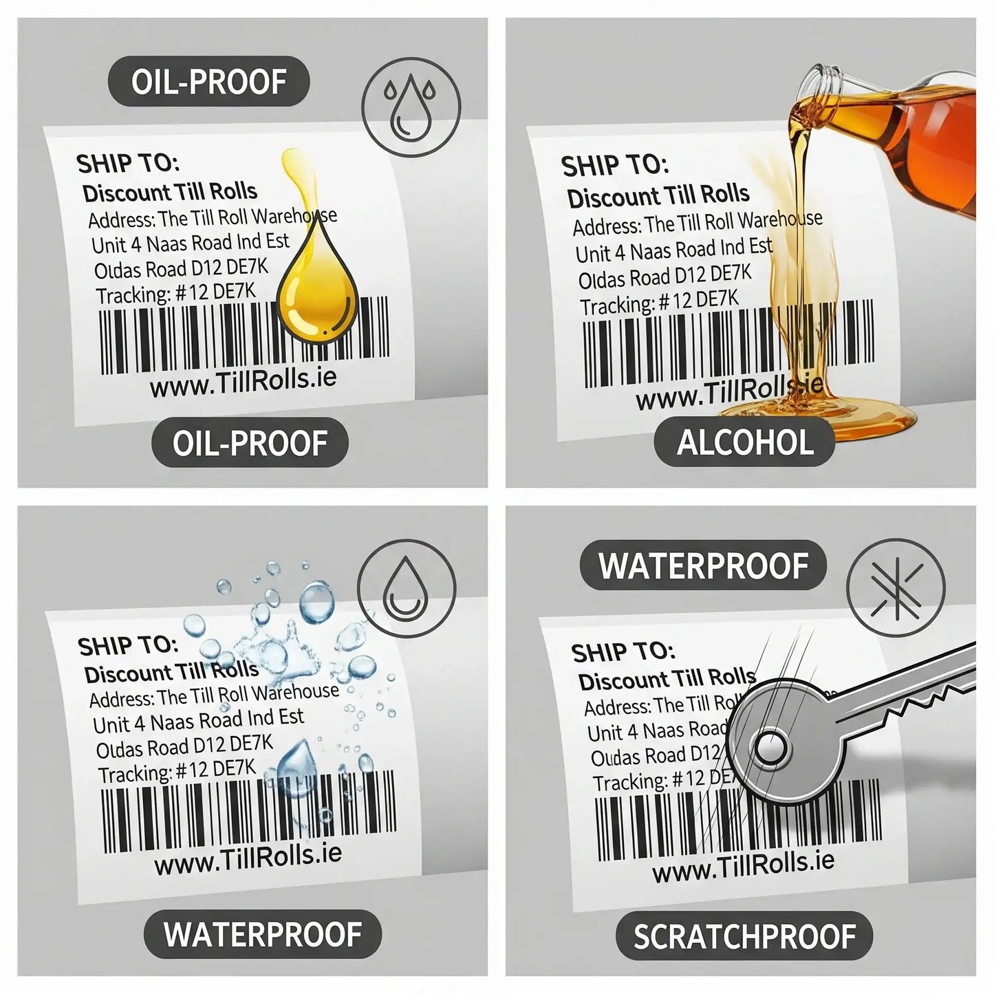Zebra 102x152mm Shipping Labels 800284-605 | 500 Per Roll | Courier Labels Ireland