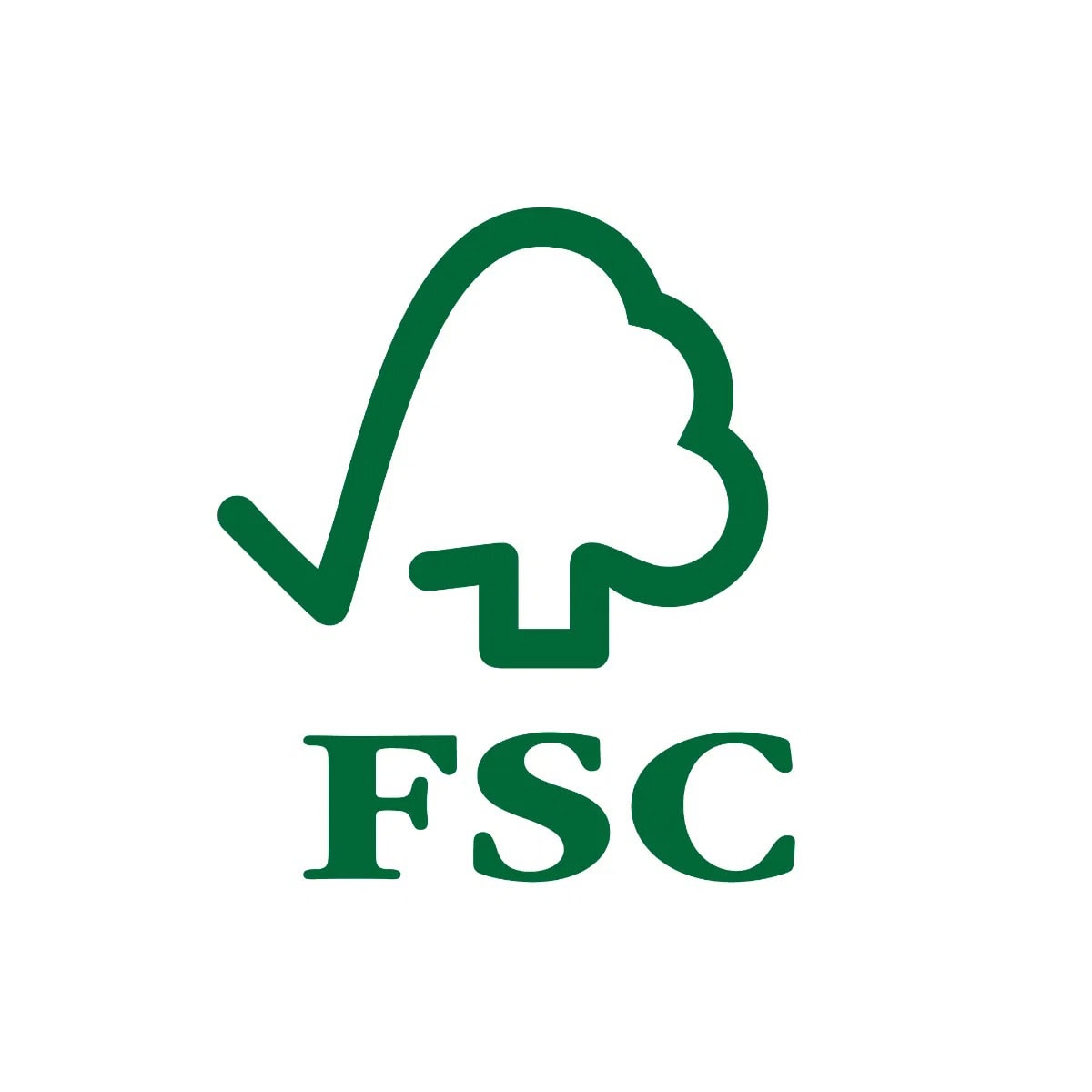 FSC logo with green tree symbol and 'FSC' text on a white background