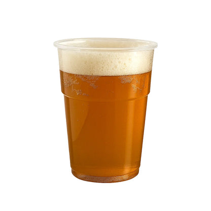 Half Pint Glass filled with beer on a white background
