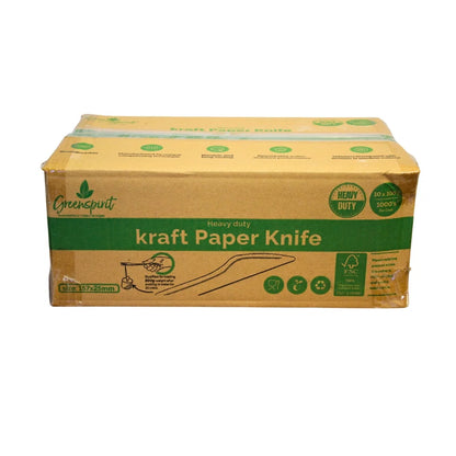 Box of heavy-duty kraft paper knife with Greenprint branding on a white background