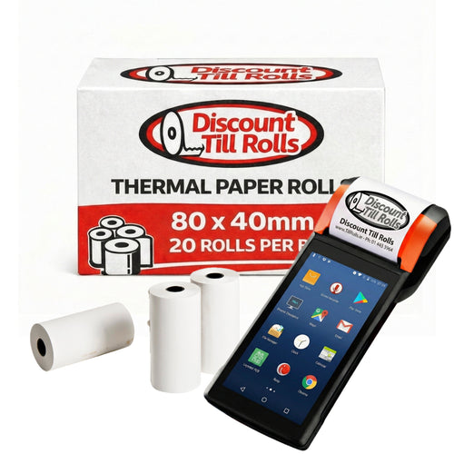 Sunmi V2 s Plus Thermal Rolls | 80x40mm | Just Eat & Deliveroo | 20 Roll Box Ireland