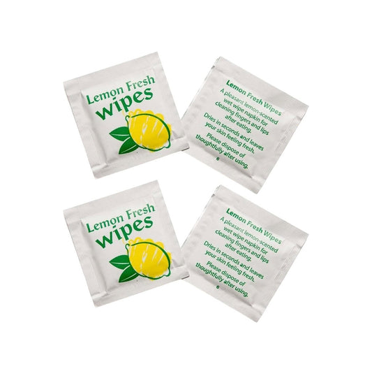 Lemon Scented Wet Wipes - Ideal for Restaurants & Cafés
