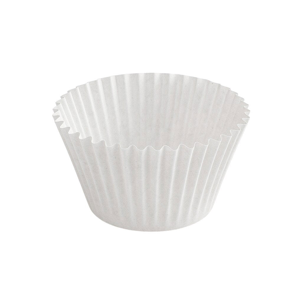 White fluted muffin cases, 51mm base, 12,240 per box for Irish bakeries