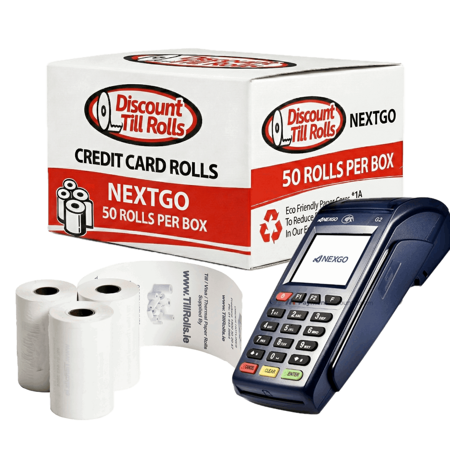 Premium Nexgo G2 Visa Rolls for Clear and Crisp Receipts.